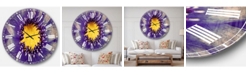 Designart Flowers Oversized Round Metal Wall Clock